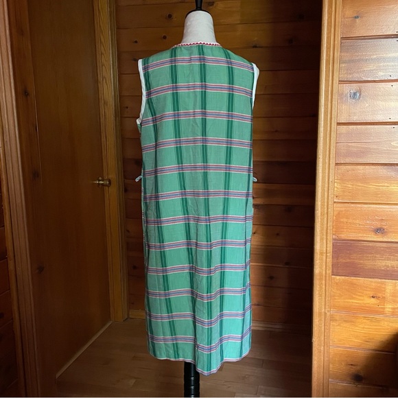 Vintage 70s Komar Zip Front House Dress Robe Sz Medium Pockets House Coat - Picture 9 of 11